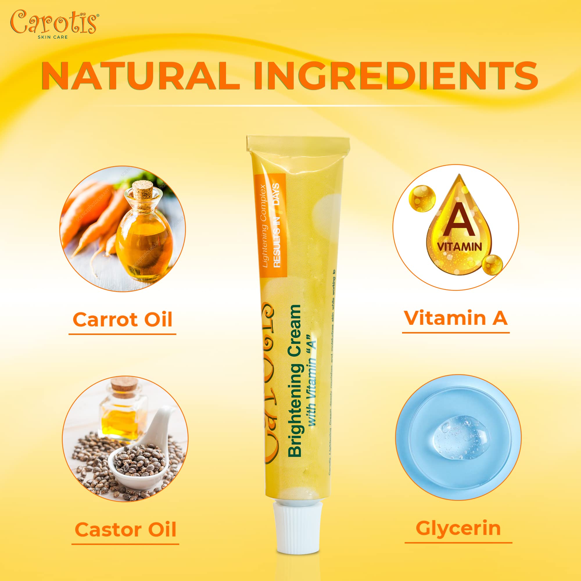 Silky CAROTÏS Brightening Cream texture close-up showing fast absorption.