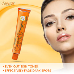 CAROTÏS Brightening Gel texture swatch demonstrates lightweight hydration for smooth, luminous skin.