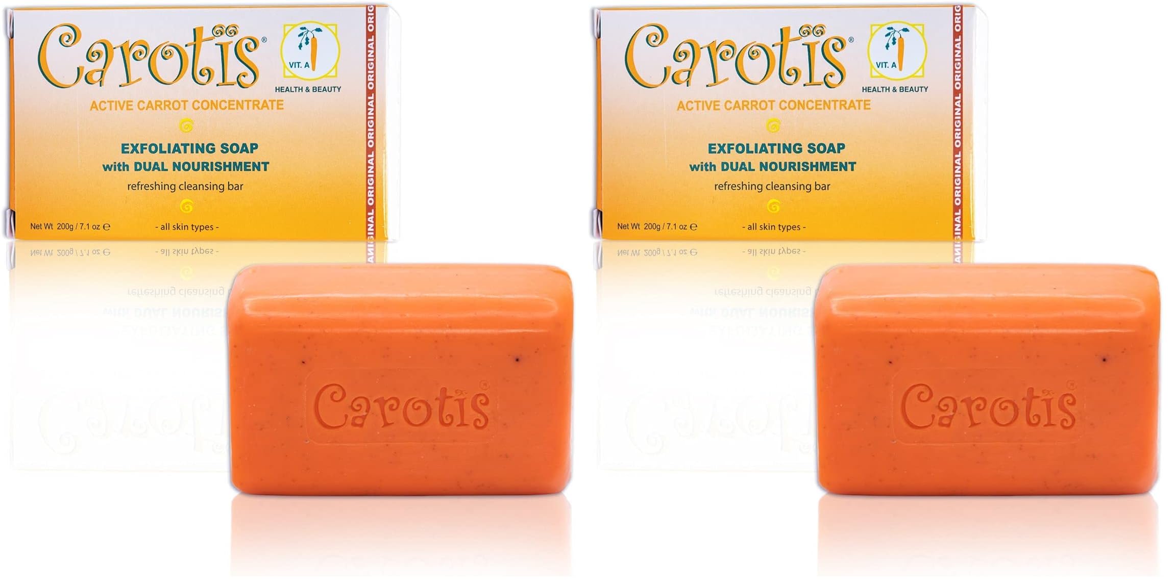 CAROTÏS Exfoliating Soap 200g front view for radiant cleansing