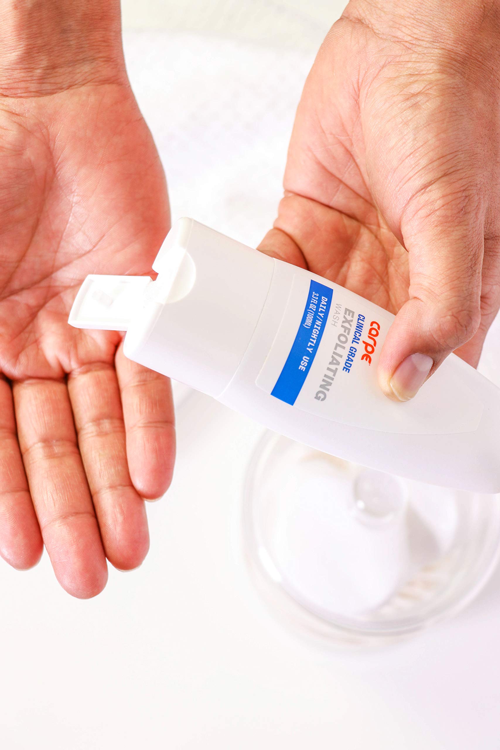 Carpe 3-step regimen display on shelf signaling a complete solution