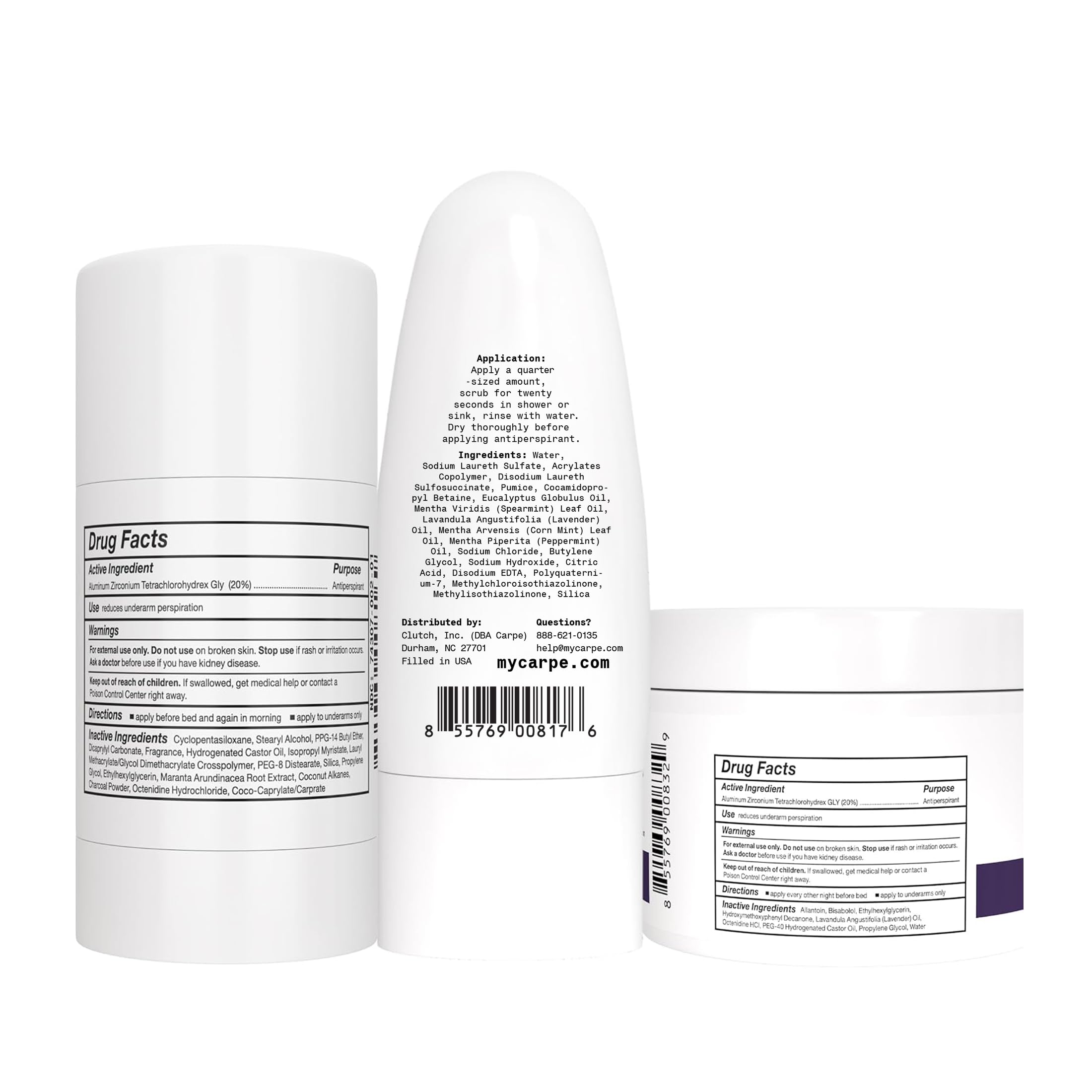 Carpe antiperspirant wipes container highlighting convenience and nightly use