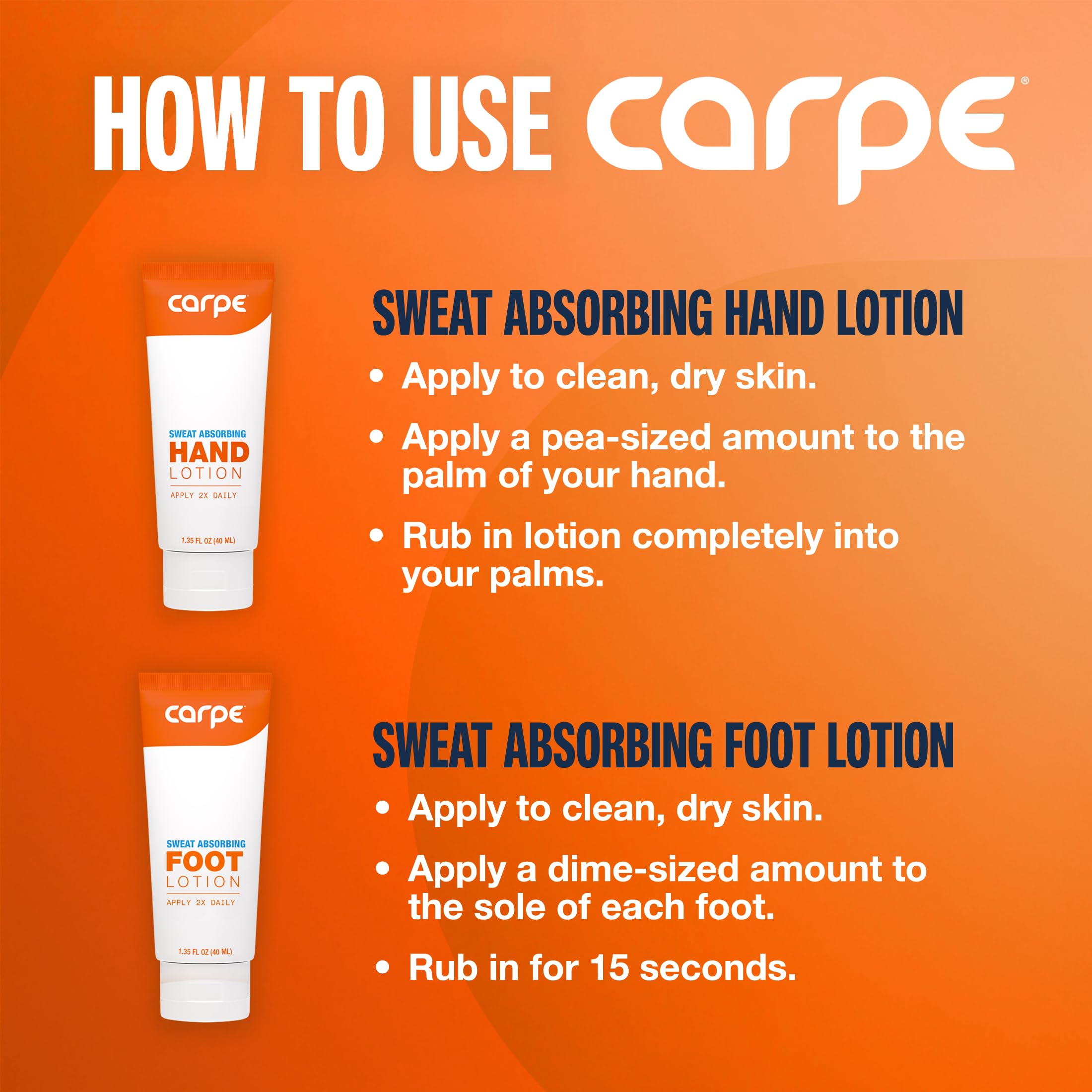Foot lotion application on sole demonstrating easy routine