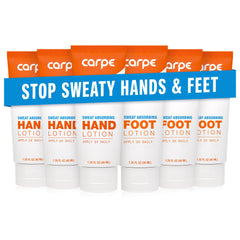 Carpe hand lotion tube ready for daily hand care and sweat control.