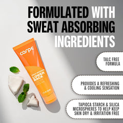 Carpe formule sans talc, peau douce et sans irritation.