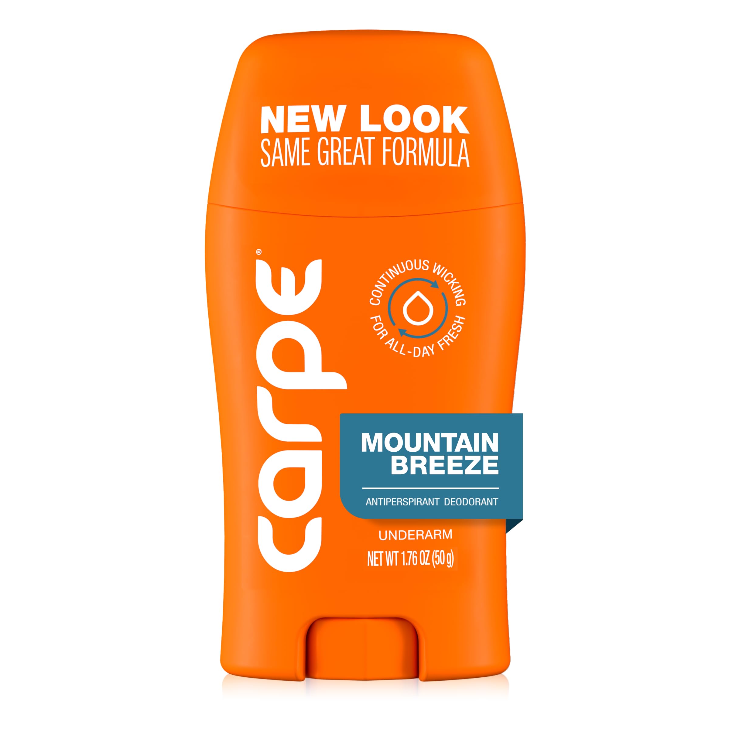 Carpe Mountain Breeze bottle showing 72-hour protection for active days
