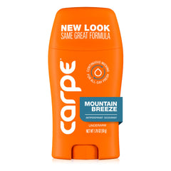 Carpe Mountain Breeze bottle showing 72-hour protection for active days