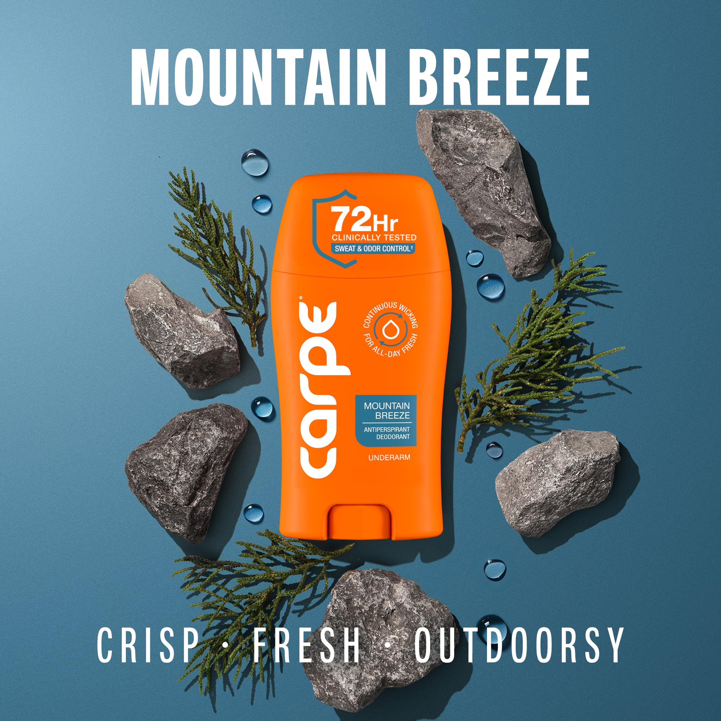 Carpe Mountain Breeze underarm application demonstrates smooth, quick-dry coverage