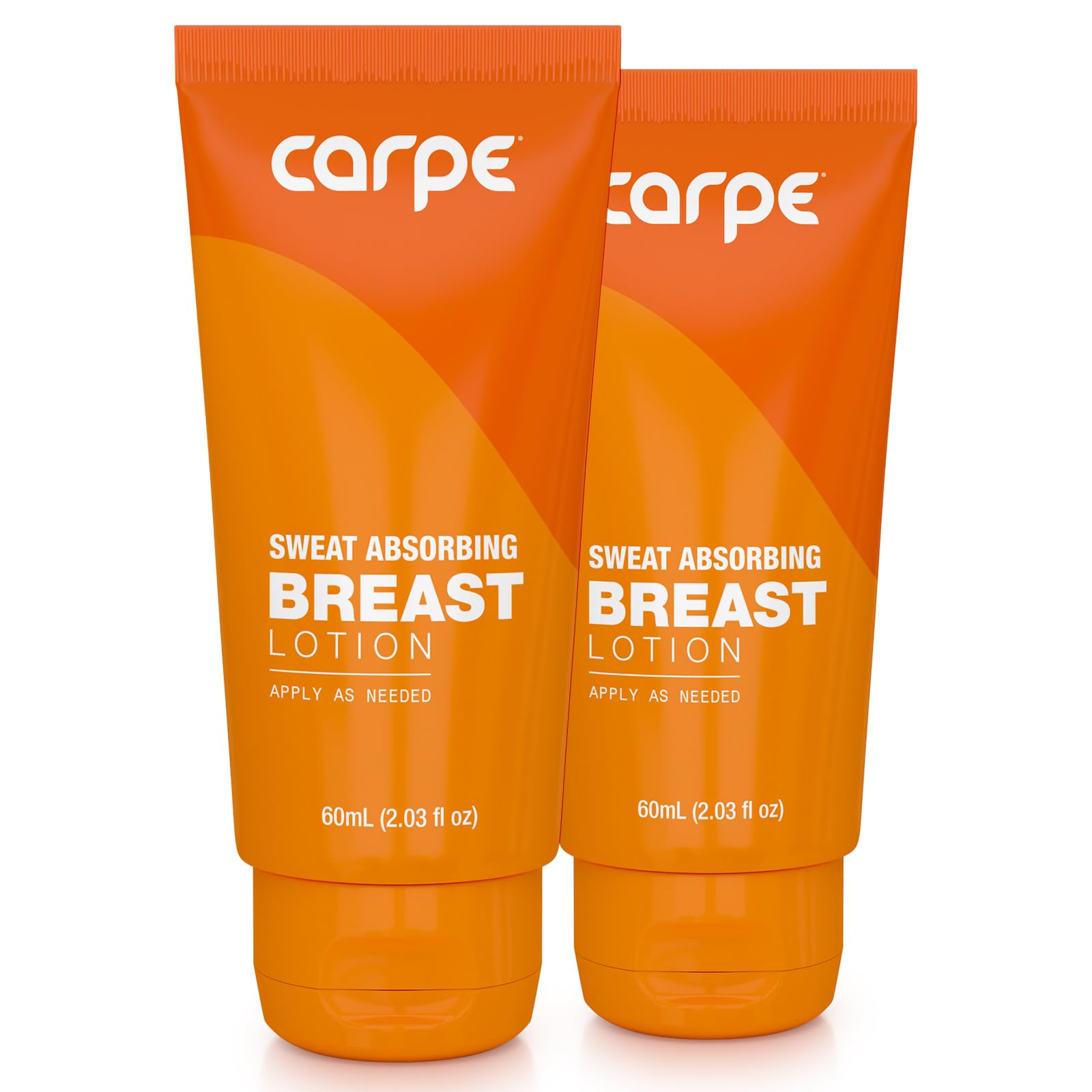 Carpe No-Sweat Breast bottle close-up showing moisture-absorbing formula.