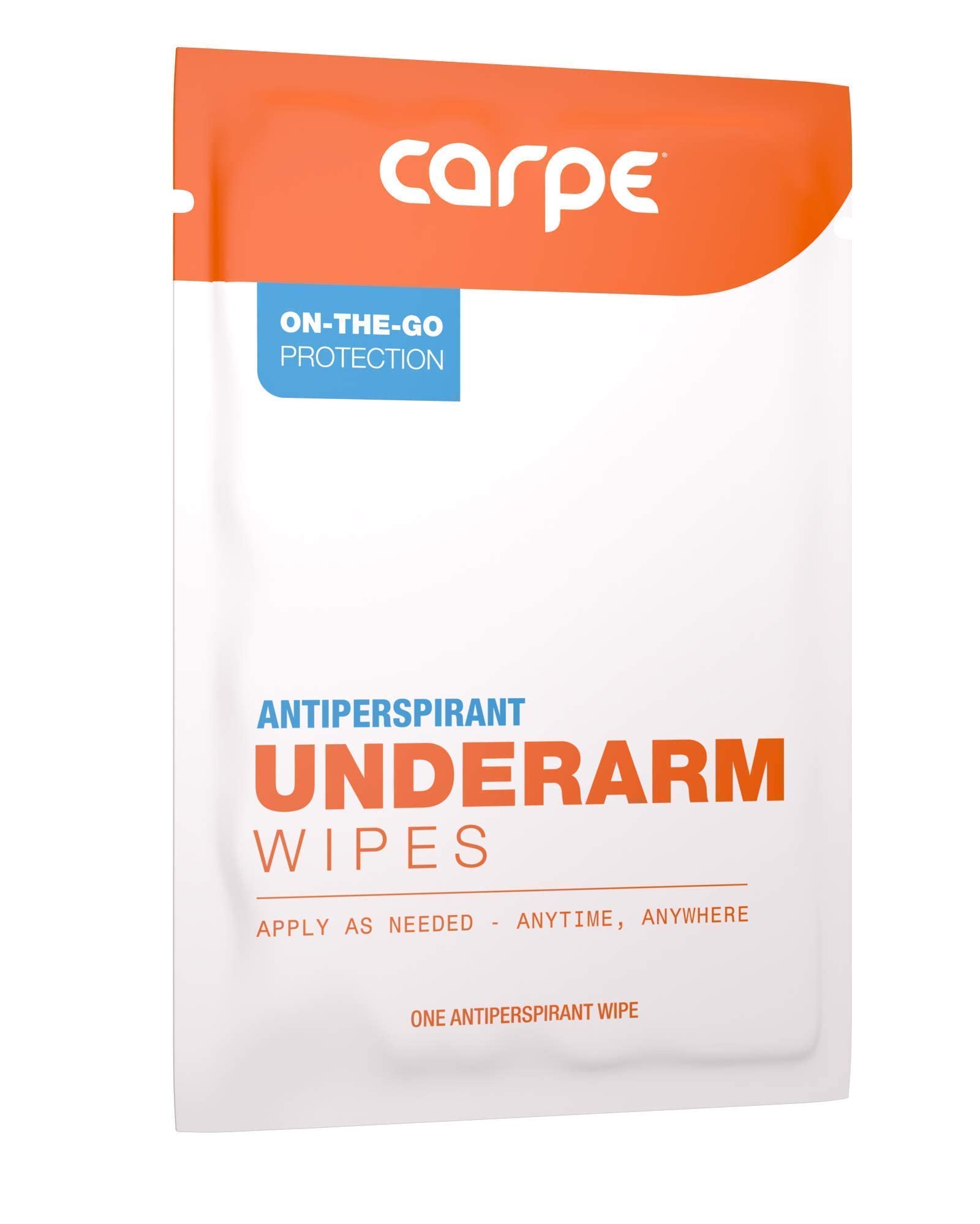 Carpe On-The-Go Wipes cleansing and refreshing scent on the go.