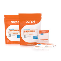 Carpe On-the-Go Wipes outer packaging for portable freshness on the move