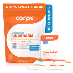 Carpe On-The-Go Wipes pack shot for travel-friendly relief and quick refresh.