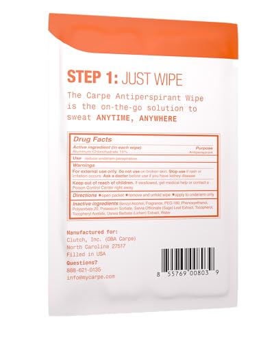 Carpe On-The-Go Wipes towelettes unfolded for easy use on the move.