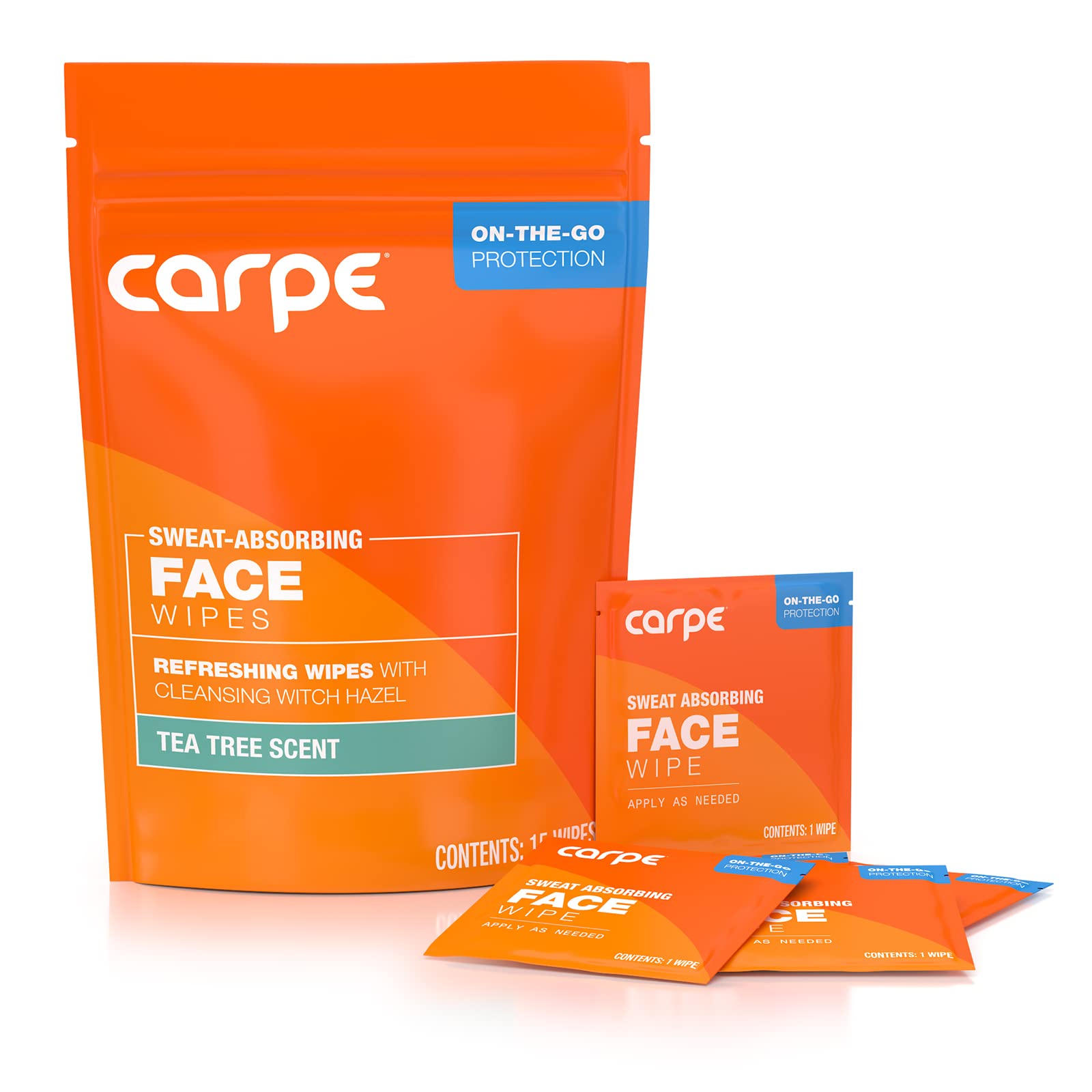 Carpe packaging on the go for a quick post-workout refresh.