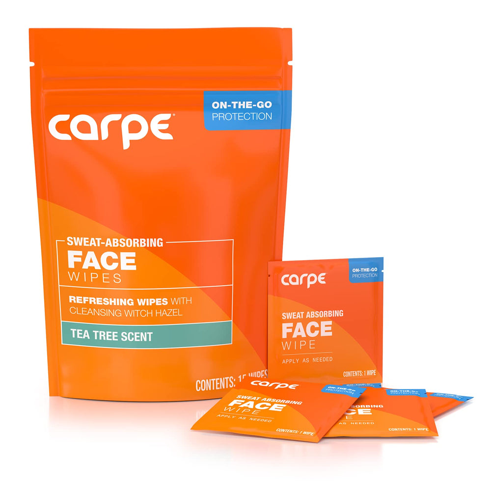 Carpe packaging on the go for a quick post-workout refresh.