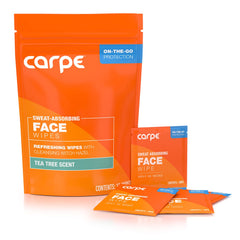 Carpe packaging on the go for a quick post-workout refresh.