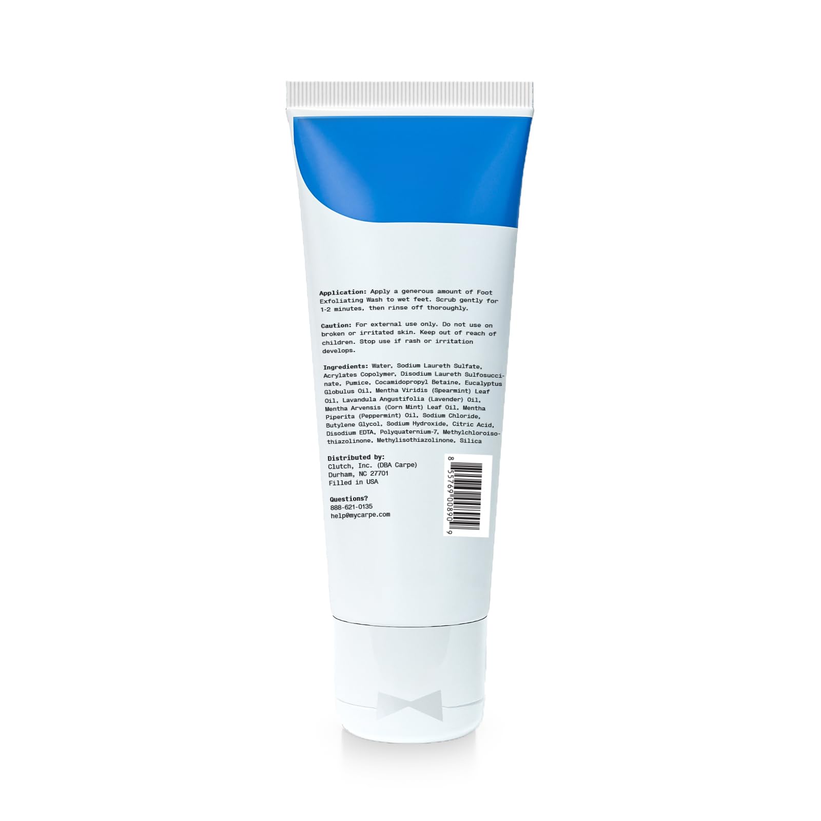 Carpe post-use feet looking refreshed and smooth after minty scrub.