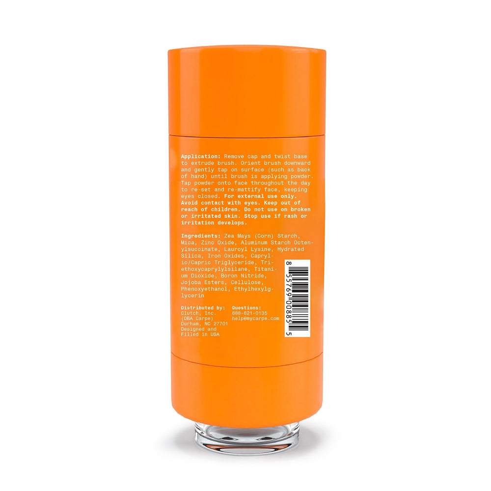 Carpe translucent powder packaging highlights oil and sweat control for busy days