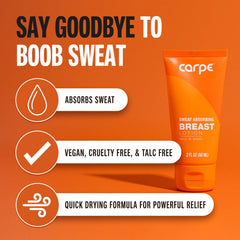 Carpe Sweat Absorbing Breast closeup texture highlights talc-free drying feel