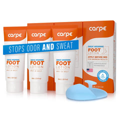 Carpe Sweat Absorbing Foot Lotion tubes for daily use reduce moisture