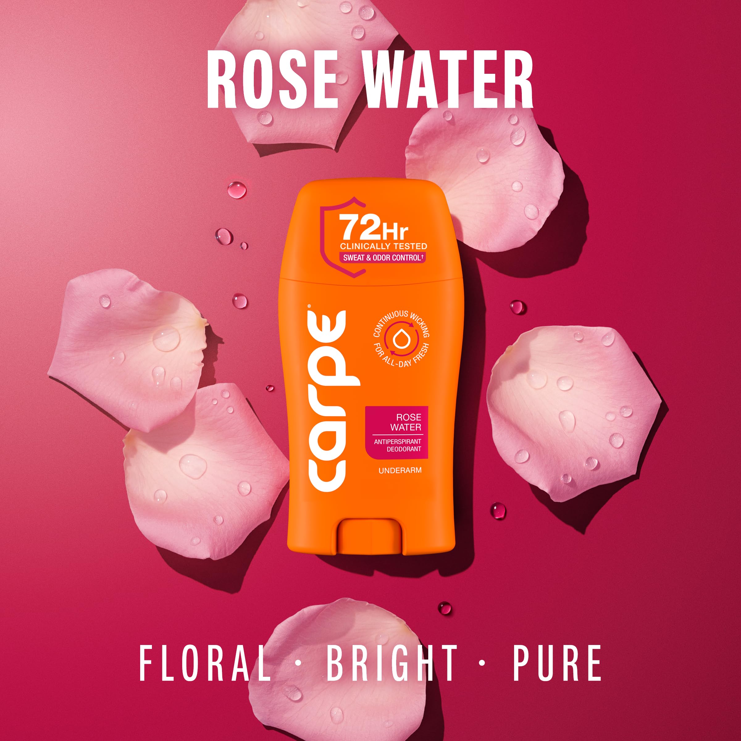 Carpe quick-drying formula gliding onto clean skin with no visible residue.