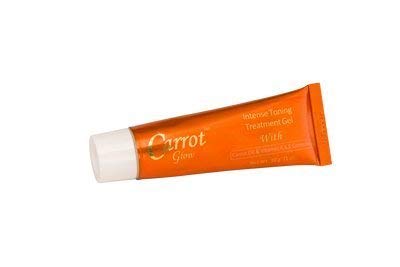 Carrot Glow Intense Toning Gel bottle showing rich texture for even skin tone.
