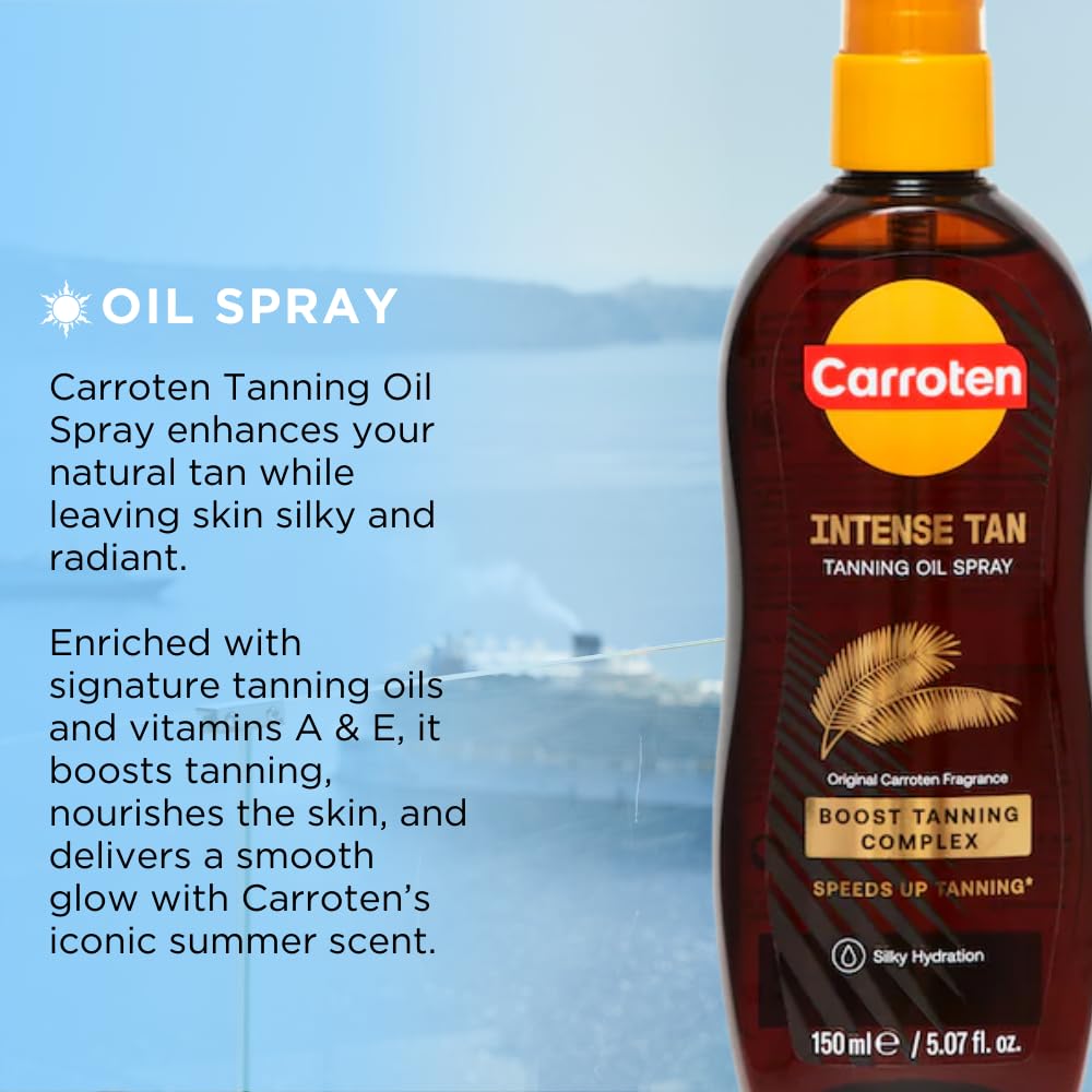 Carroten Beach-ready fragrance scene evokes tropical scent and radiant glow.