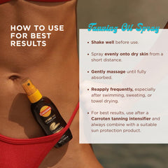 Carroten Browning tan accelerator demonstrates deeper color from carrot and coconut oils
