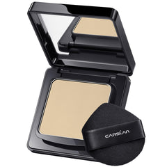 CARSLAN 1-0 waterproof powder compact seen with its sleek case for all-day oil control.