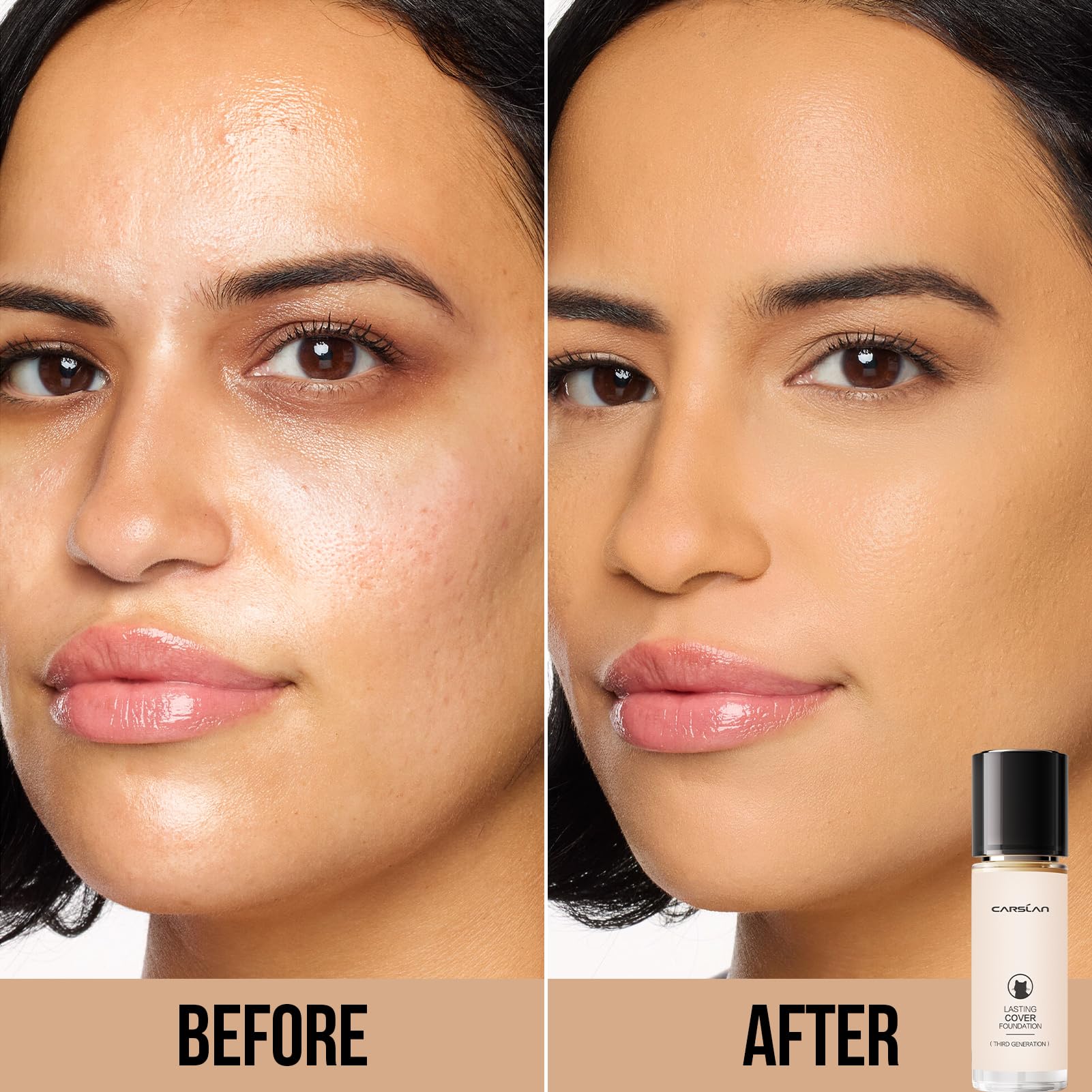 CARSLAN 24h longwear application delivers a lasting, fresh look.
