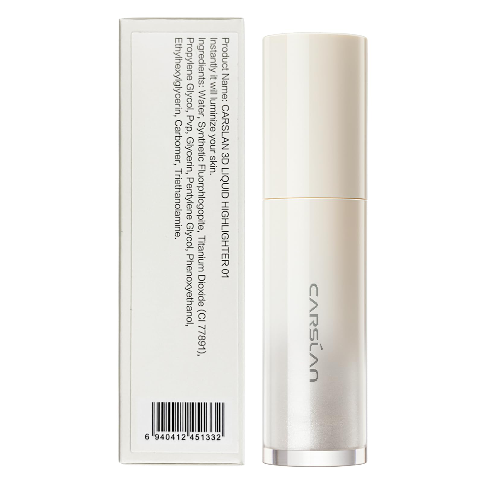 CARSLAN 3D Highlighter mixed into foundation for dewy base