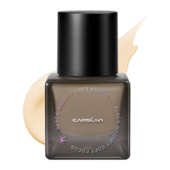 CARSLAN Black Magnet foundation bottle close-up showing sleek packaging and matte finish.