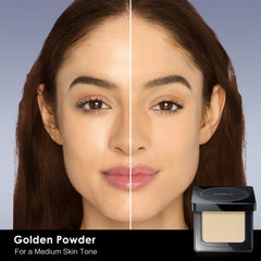 CARSLAN compact shown with built-in mirror and puff for quick touch-ups.