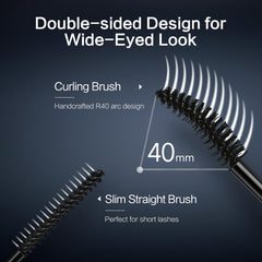CARSLAN curved brush in action lifting lashes for a bold eye opening.