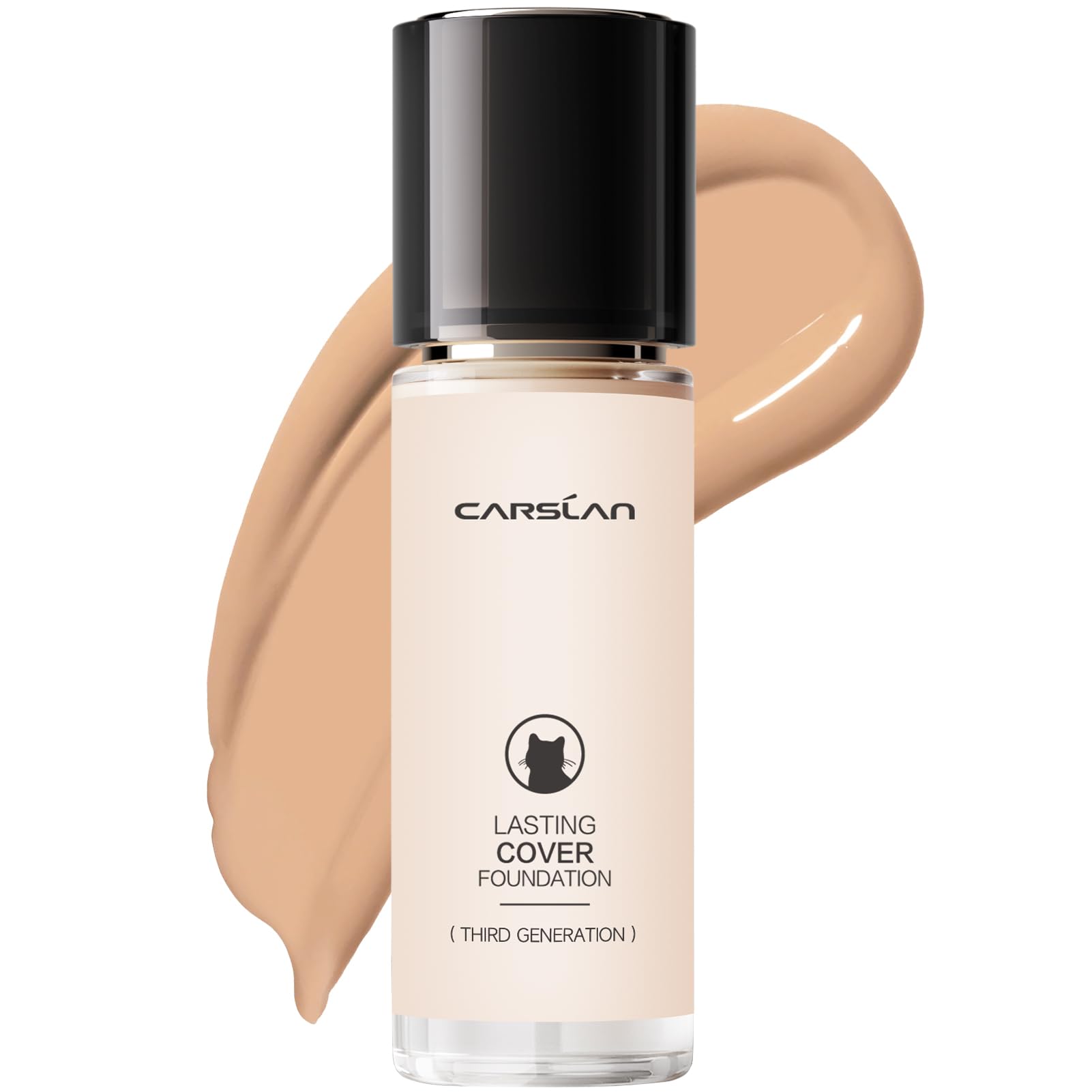 CARSLAN lasting cover bottle with pump ensures precise, easy application.