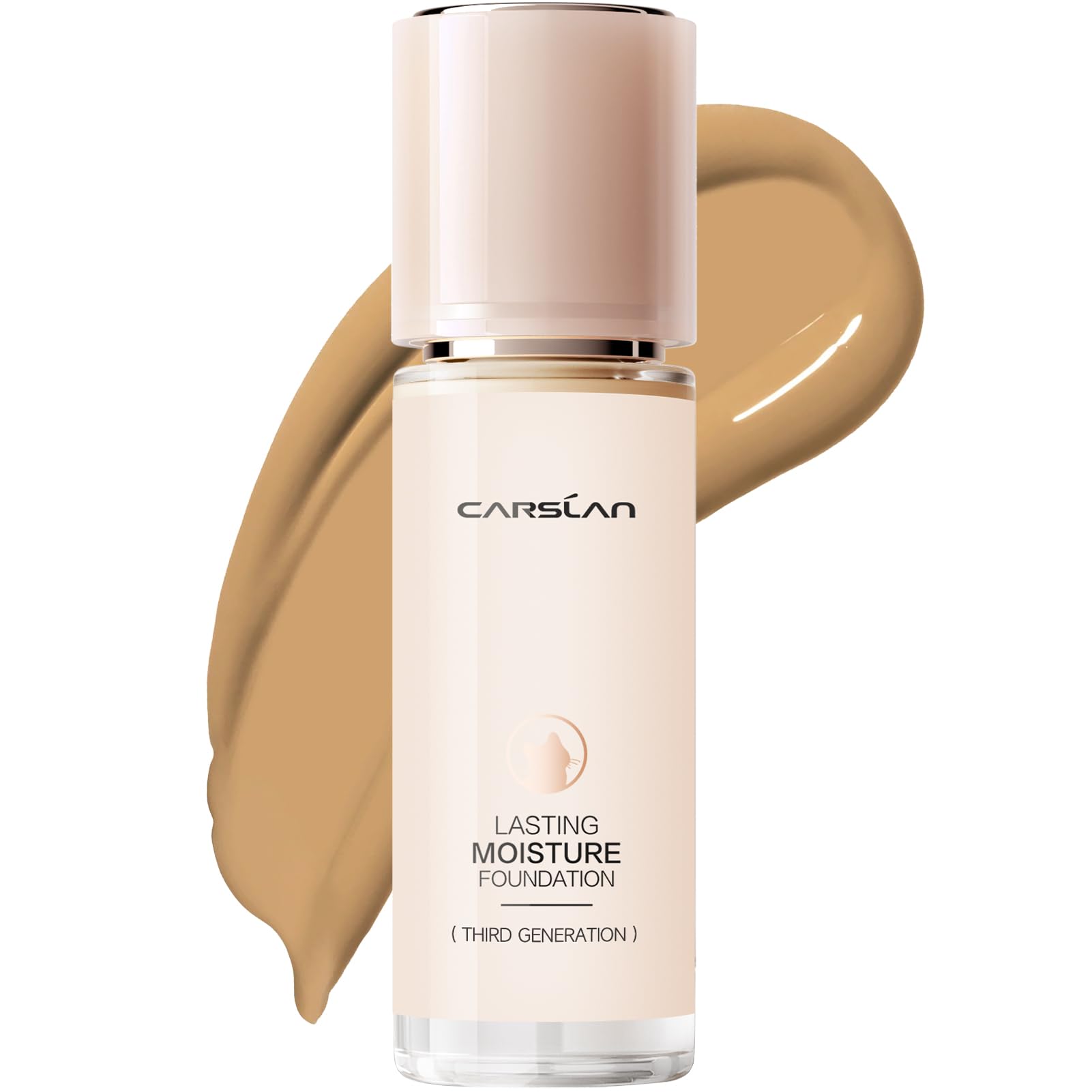CARSLAN Lasting Moisture Foundation bottle with all-day hydration and a dewy finish.