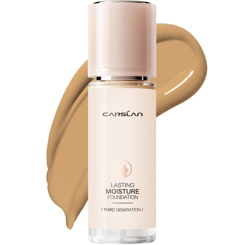 CARSLAN Lasting Moisture Foundation bottle with all-day hydration and a dewy finish.
