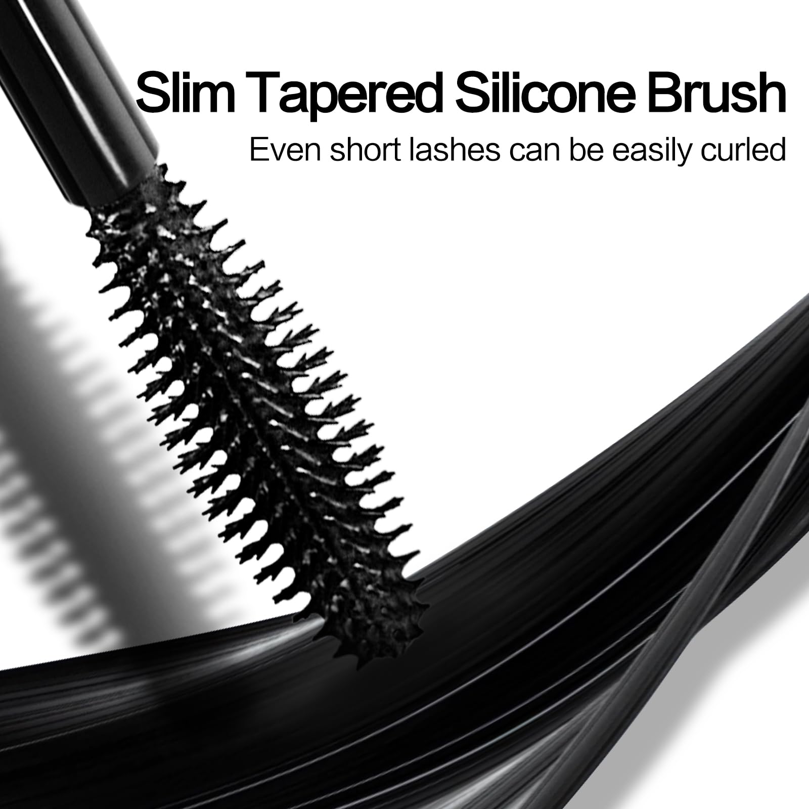 CARSLAN Light-Lengthening Mascara lash lengthening application showing dramatic length and curl