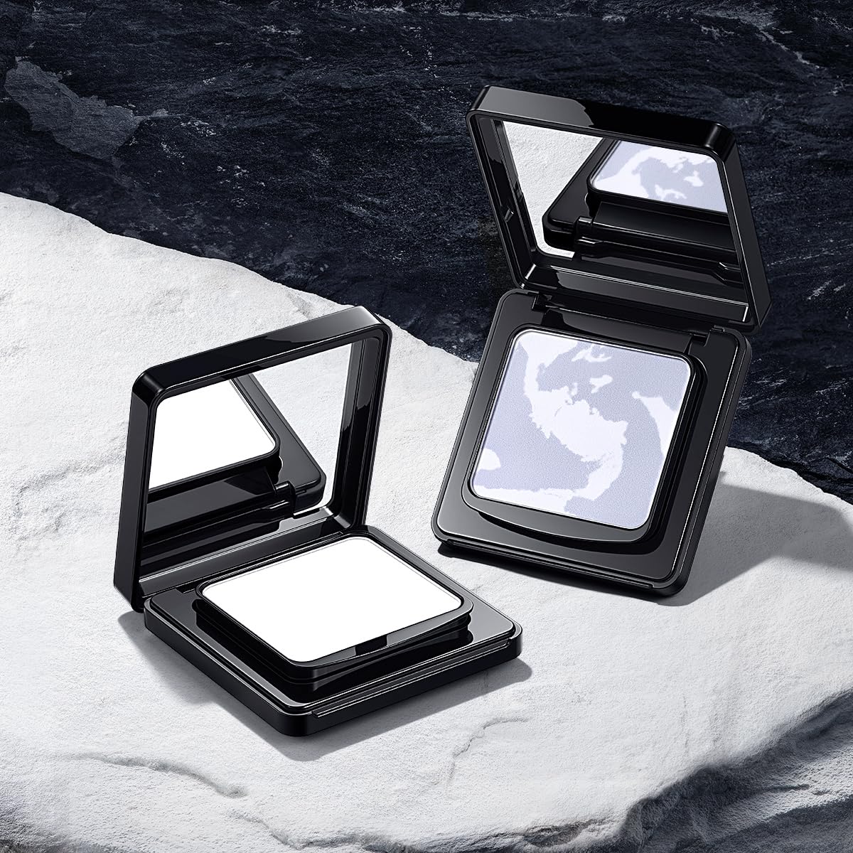CARSLAN translucent powder enables blot-and-go touch-ups without buildup.