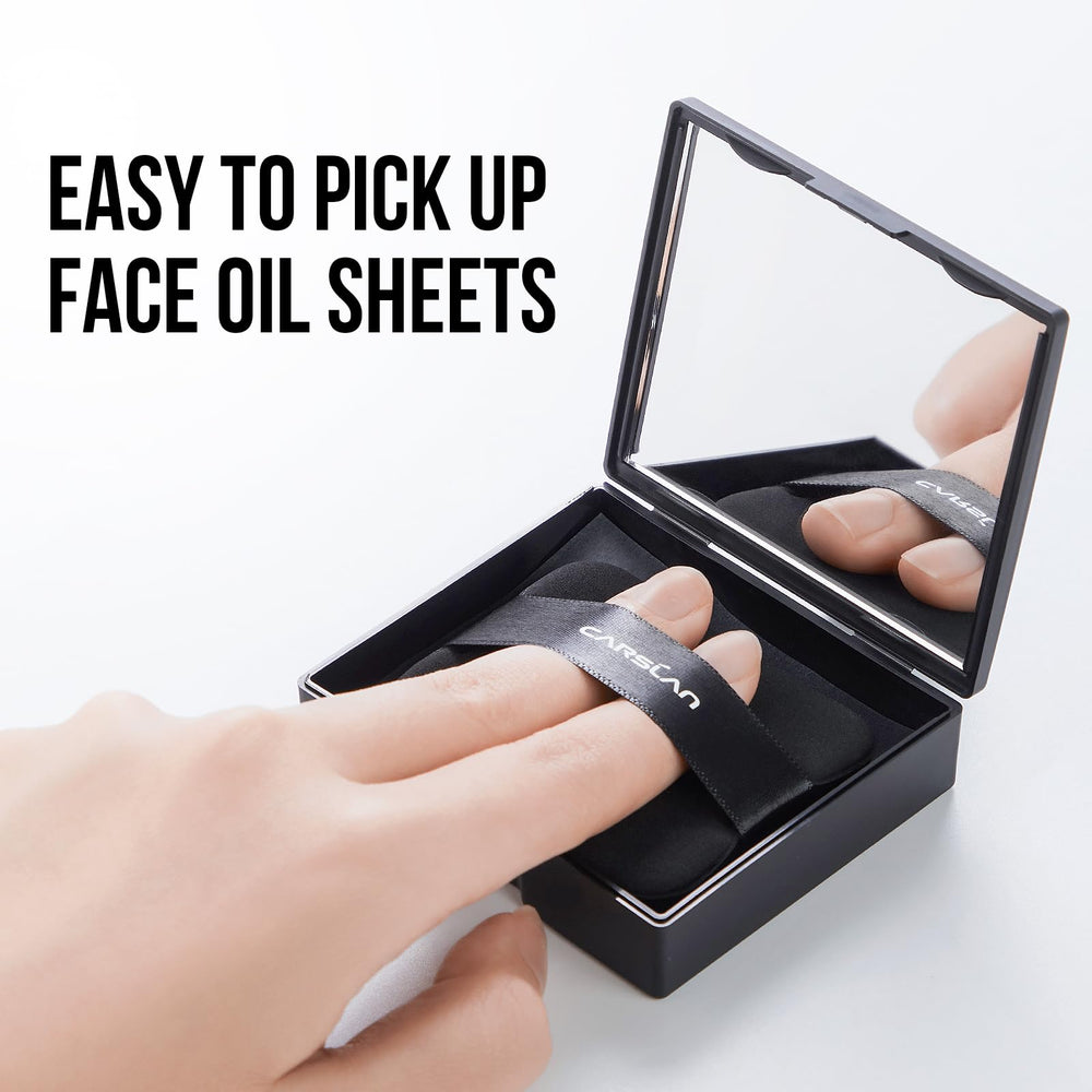 CARSLAN soft puff in tray for gentle application during touch-ups