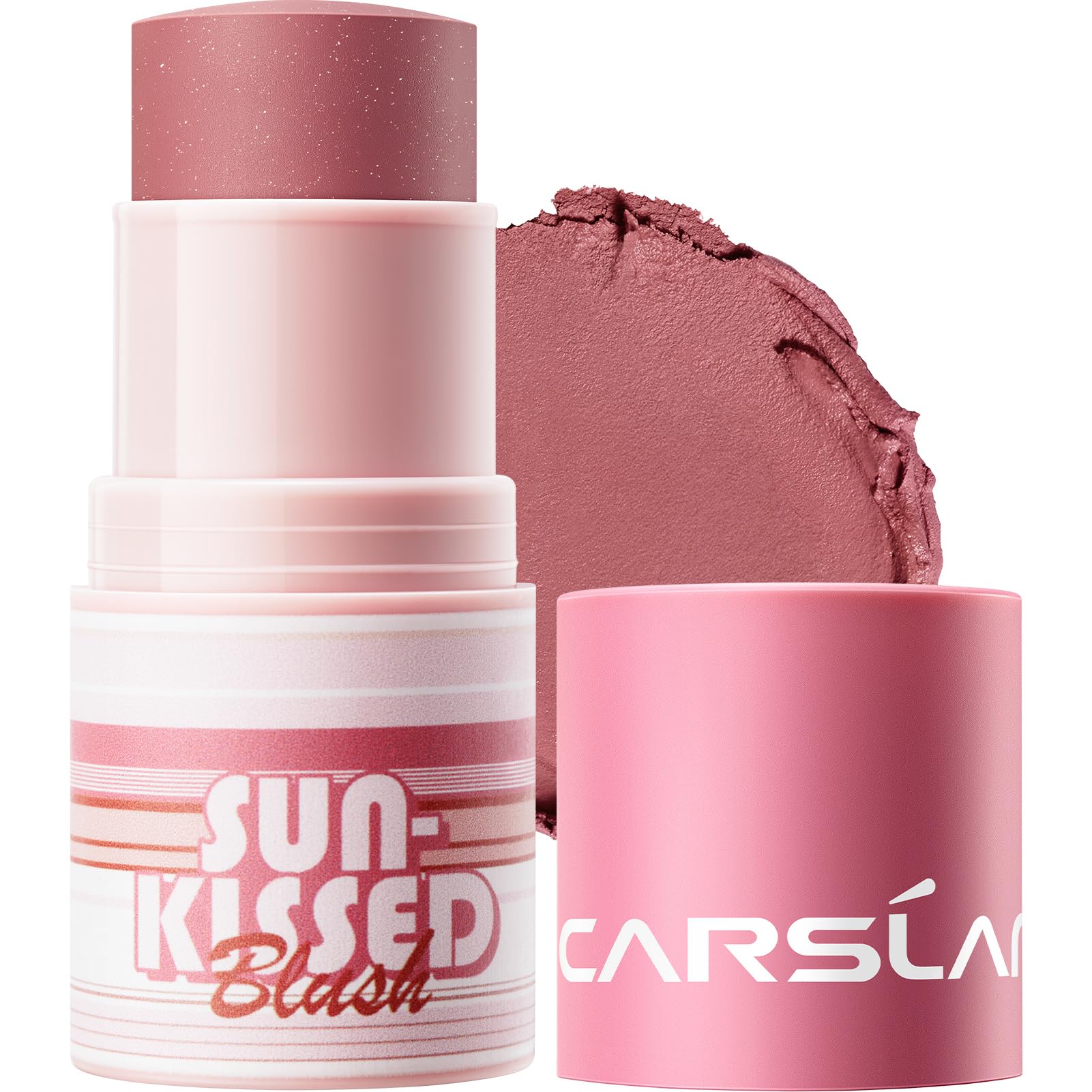 CARSLAN Sun Kissed Blush & Bronzer Stick on cheeks delivers natural, long-lasting rosy glow.
