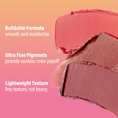 CARSLAN Sun Kissed Blush & Bronzer Stick texture closeup highlights creamy, blendable formula.