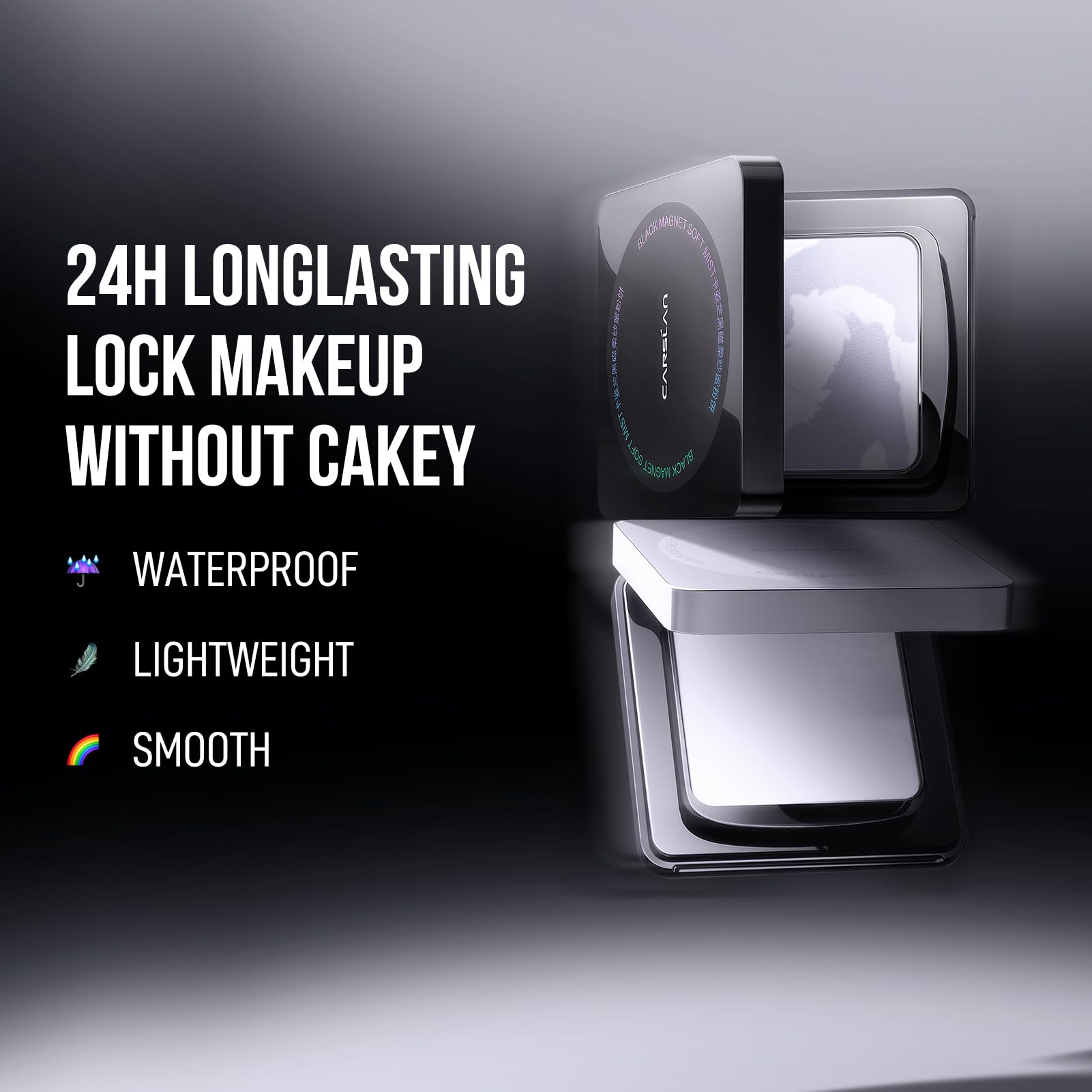 CARSLAN translucent matte finish blurs pores for a soft, natural look.