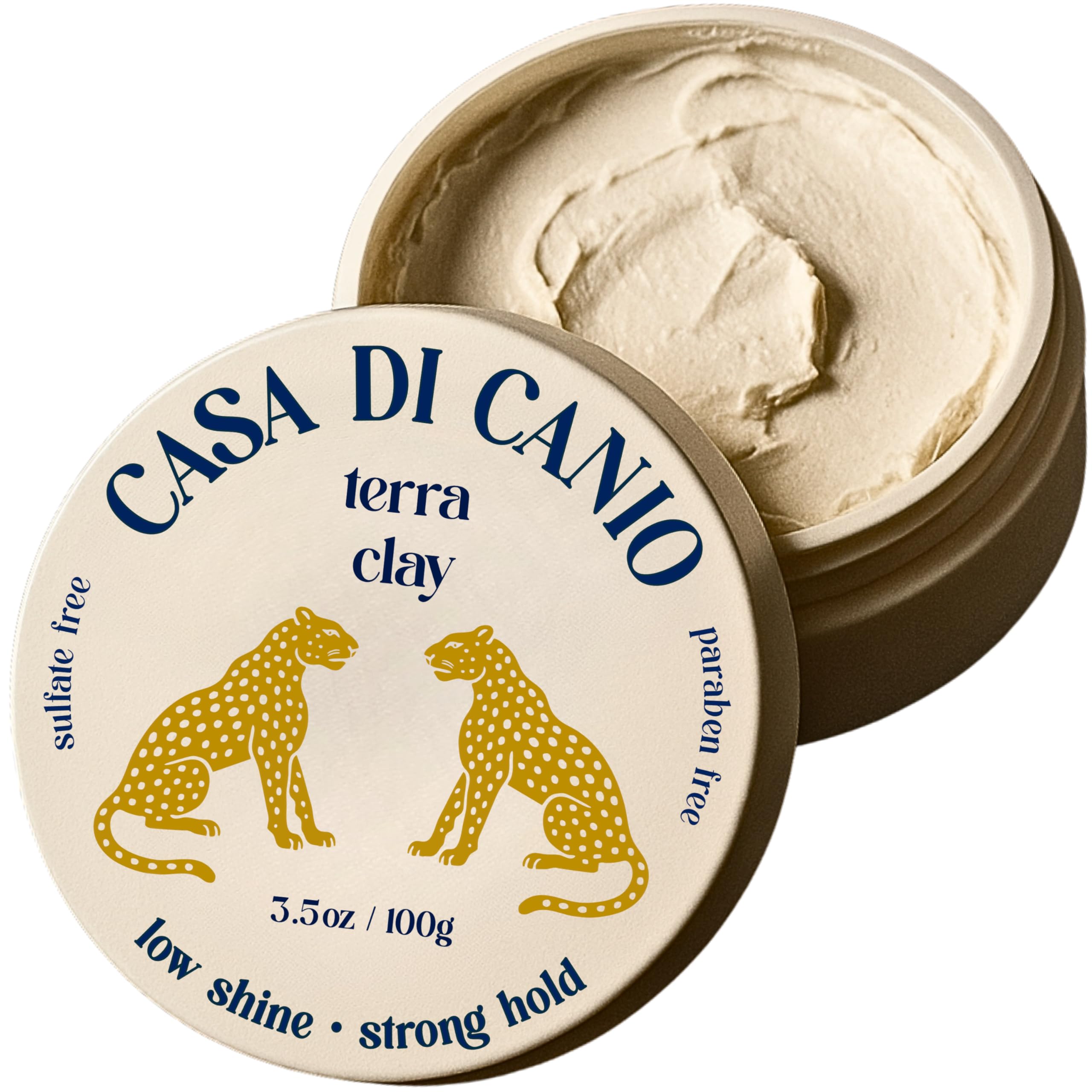 Casa Di Canio Terra Clay jar close-up showing matte hold