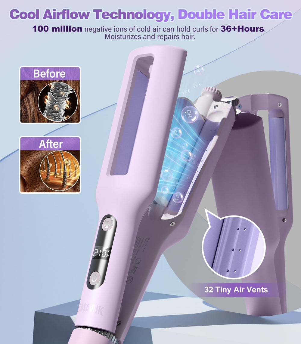 Casavok hair crimper four curl sizes for versatile styles