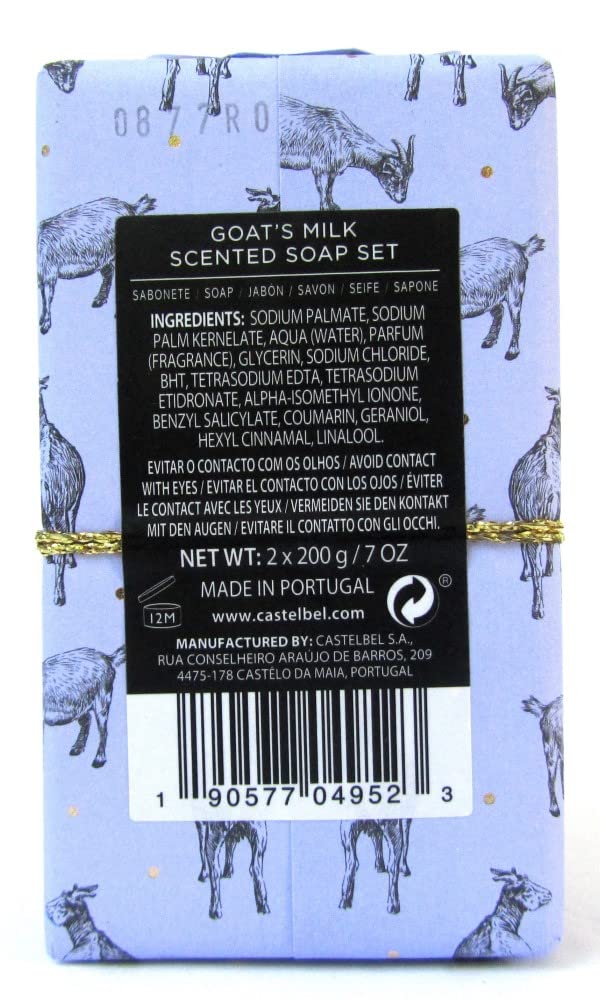 Castelbel Porto Goat's Milk soap bar closeup highlighting creamy lather and hydration.