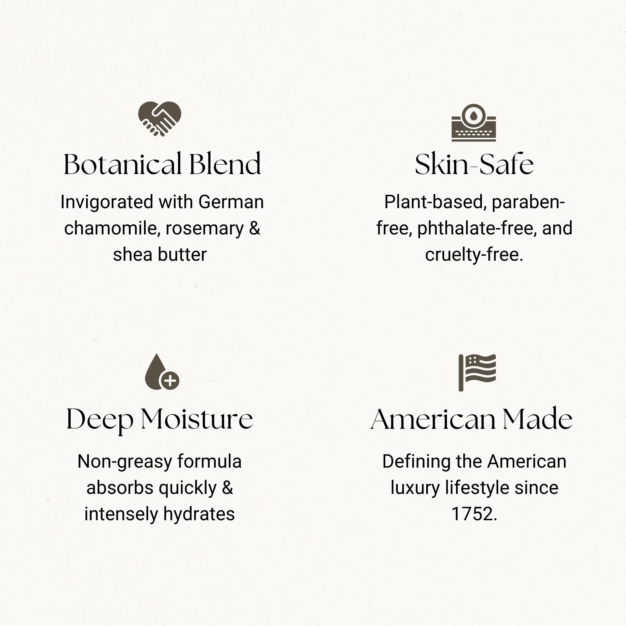 Caswell-Massey Elixir of Love ingredients with botanical oils support deep hydration