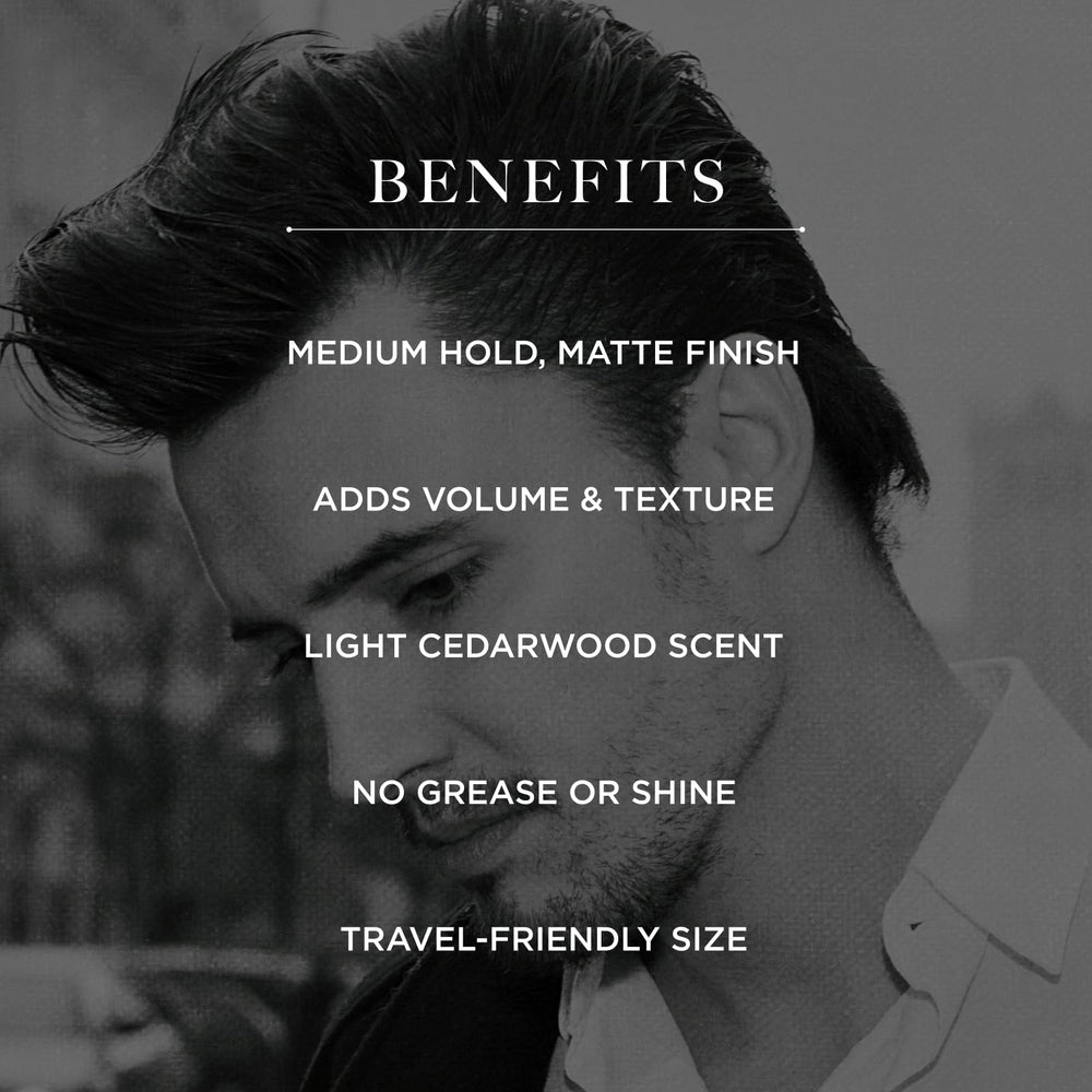 Caswell-Massey Fiber-Style Hair Pomade hands applying for texture.
