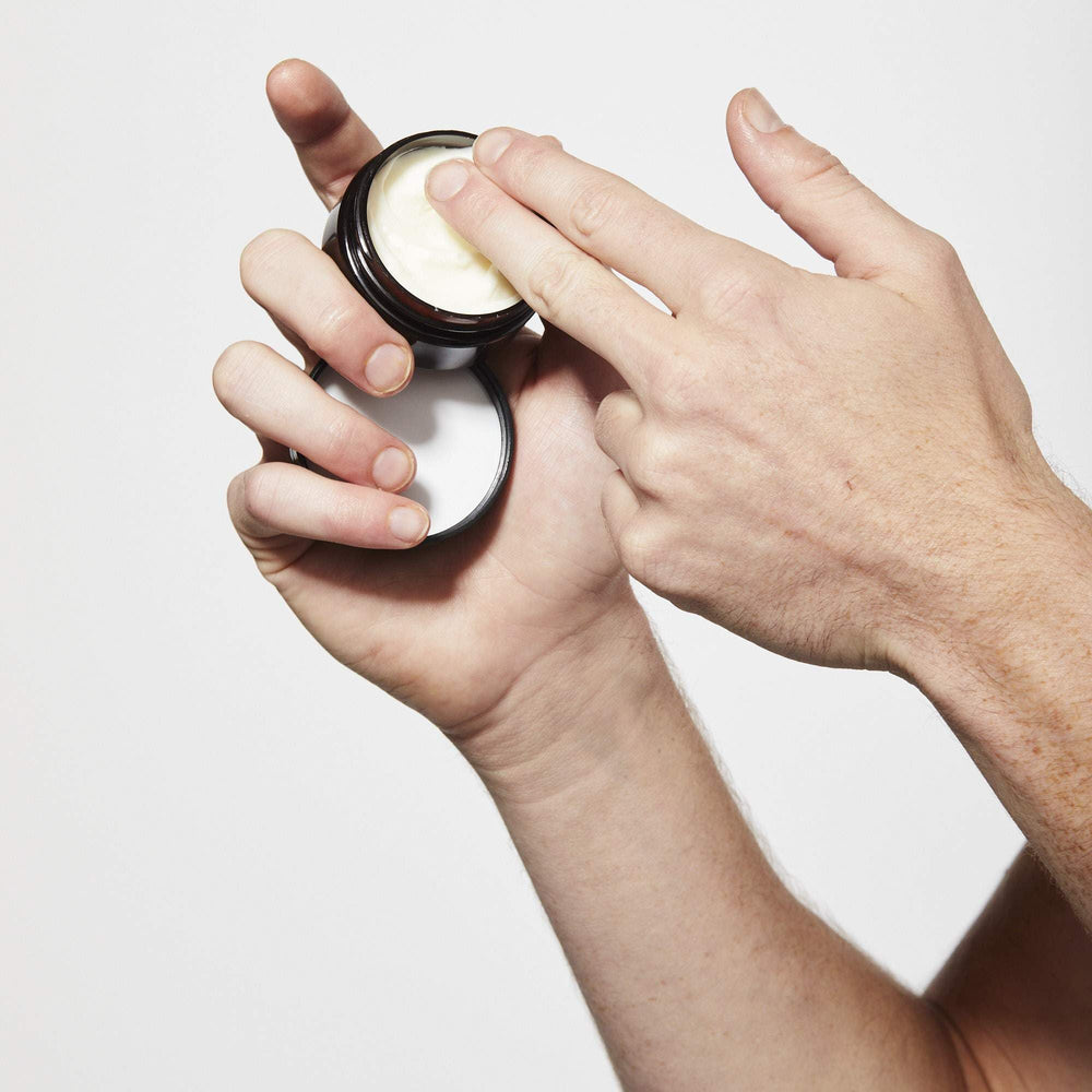 Caswell-Massey Fiber-Style Pomade lifts hair with volume.