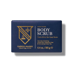 Caswell-Massey Heritage Body Scrub close-up shows exfoliating texture for smoother skin.