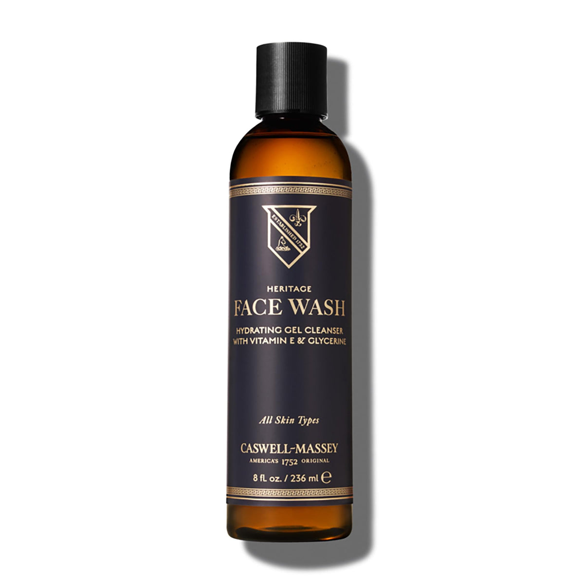 Caswell-Massey Heritage Face Wash Gel bottle ready for daily use